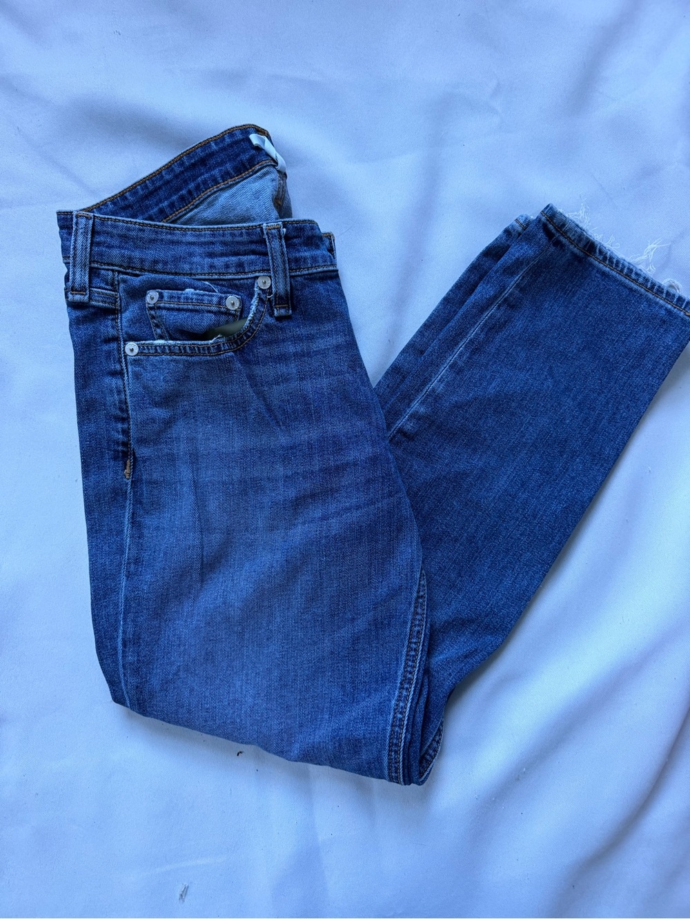 rag & bone Women's Skinny Jeans in Dark Blue Denim